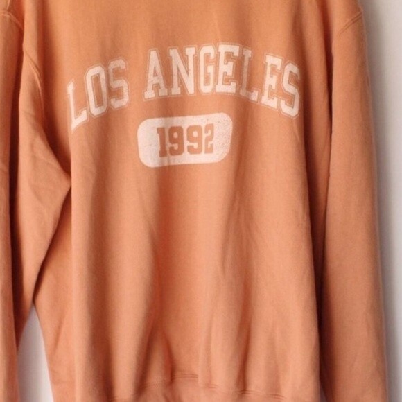 LOVE TRIBE women Plus Size Los Angeles Graphic Sweatshirt Orange 1X and 3X, - Picture 6 of 6